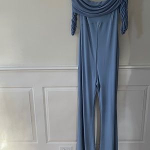 Powder Blue Maternity Jumpsuit